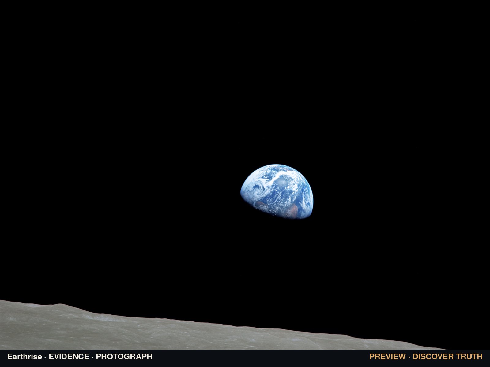 Earthrise (William Anders, Apollo 8, 1968) · EVIDENCE, photograph