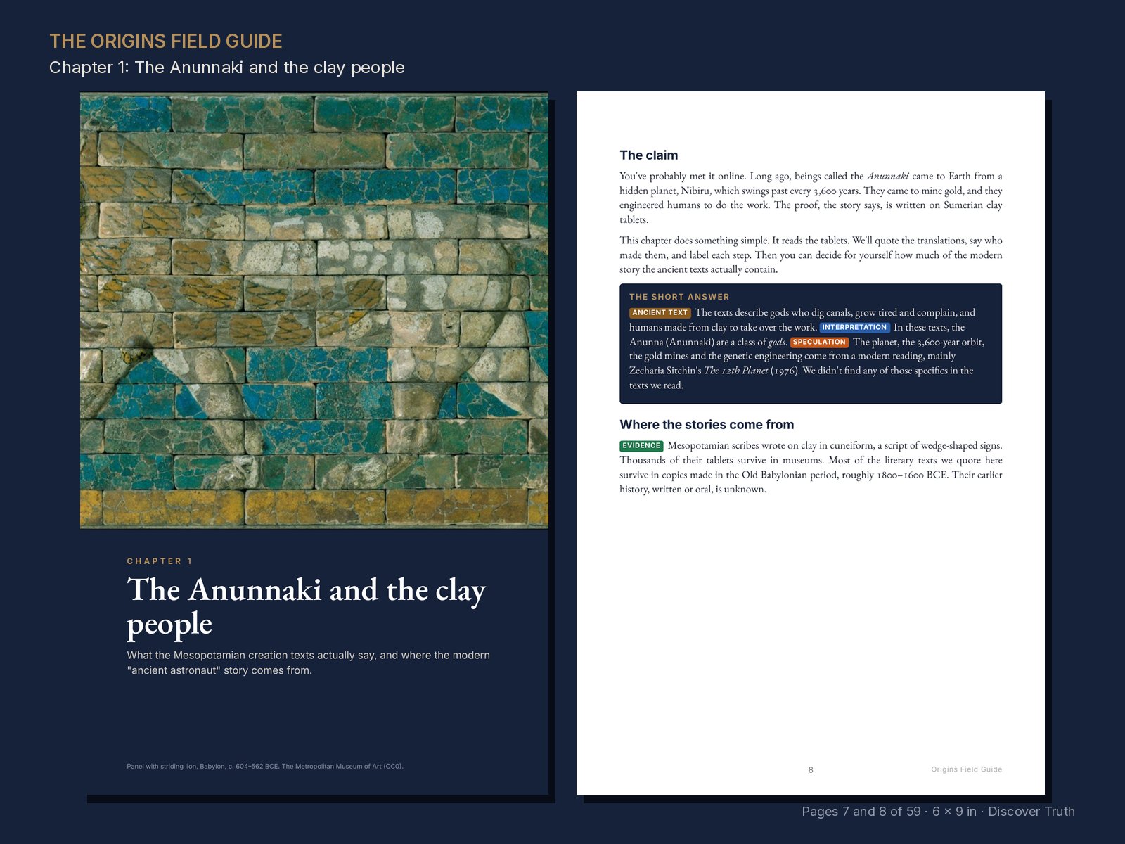 Chapter 1 opener: The Anunnaki and the clay people (pp. 7–8)